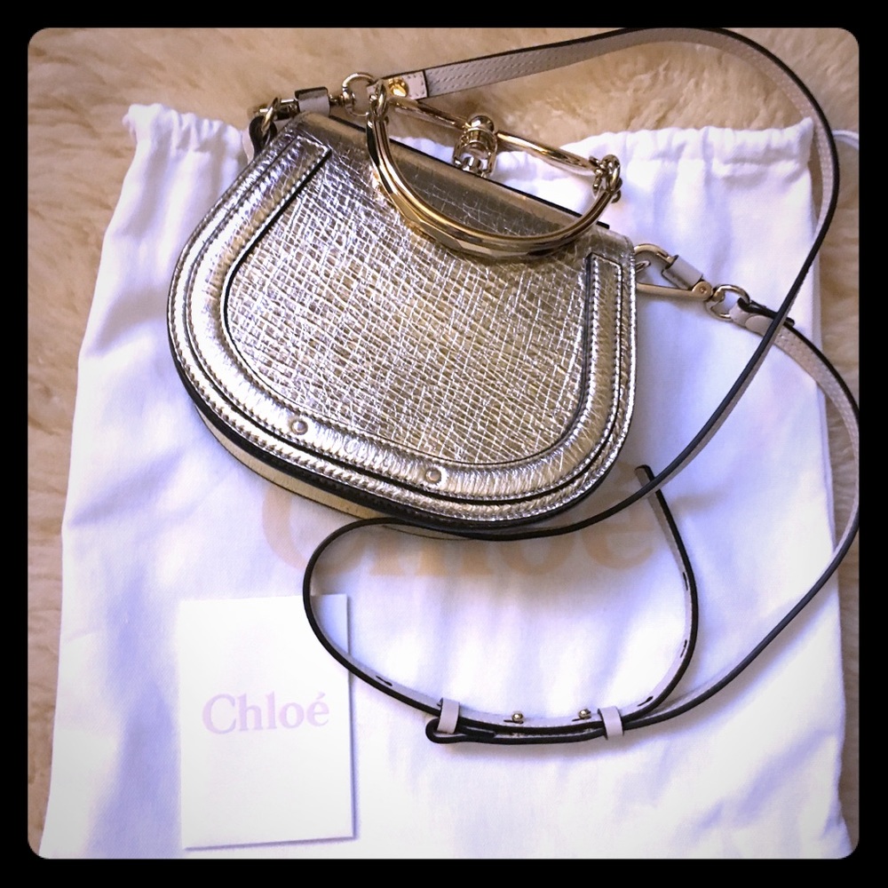 CHLOE NILE - SMALL METALLIC LEATHER BAG